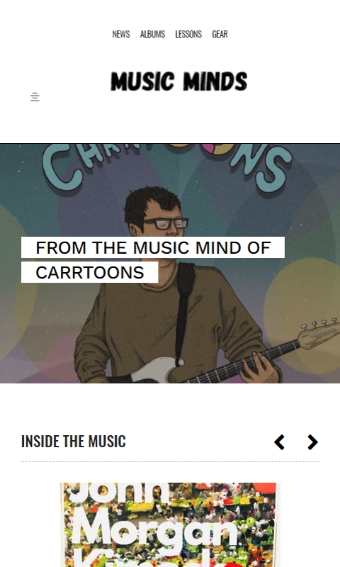 music minds mobile homepage
